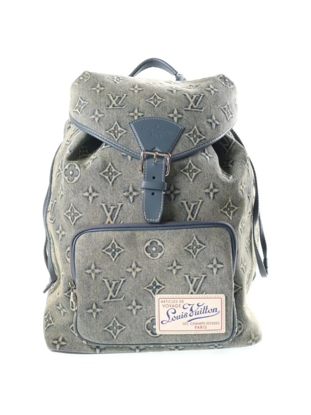 Louis Vuitton Monogram Wash Denim Montsouris Backpack Canvas Blue